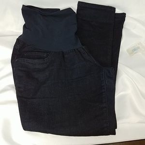 Maternity pants, indigo blue jeans petite medium.